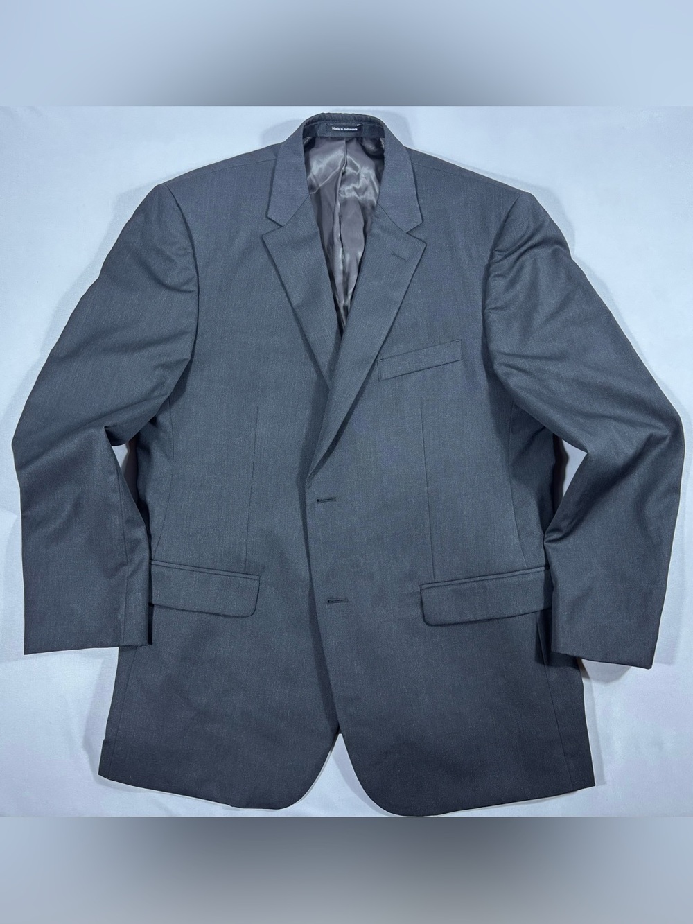 Pronto Uomo Platinum Men’s 46L 100% Wool Charcoal Gray Suit Jacket